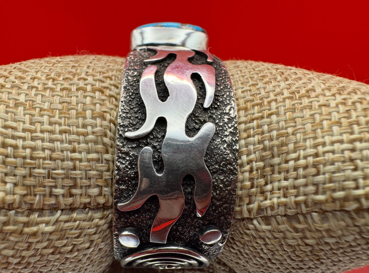 Alex Sanchez Cuff with Turquoise and Petroglyphs