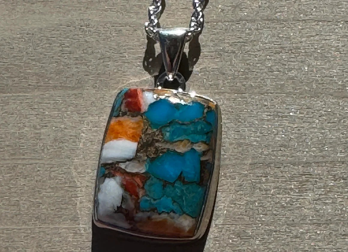 Spiny Oyster Arizona Turquoise Pendant - West Spork Mercantile