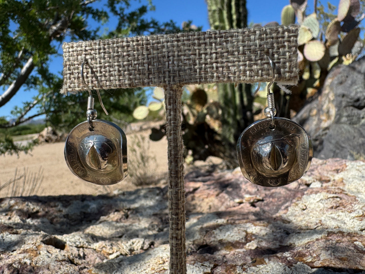 Buffalo Nickel Cowboy Hat Earrings - West Spork Mercantile