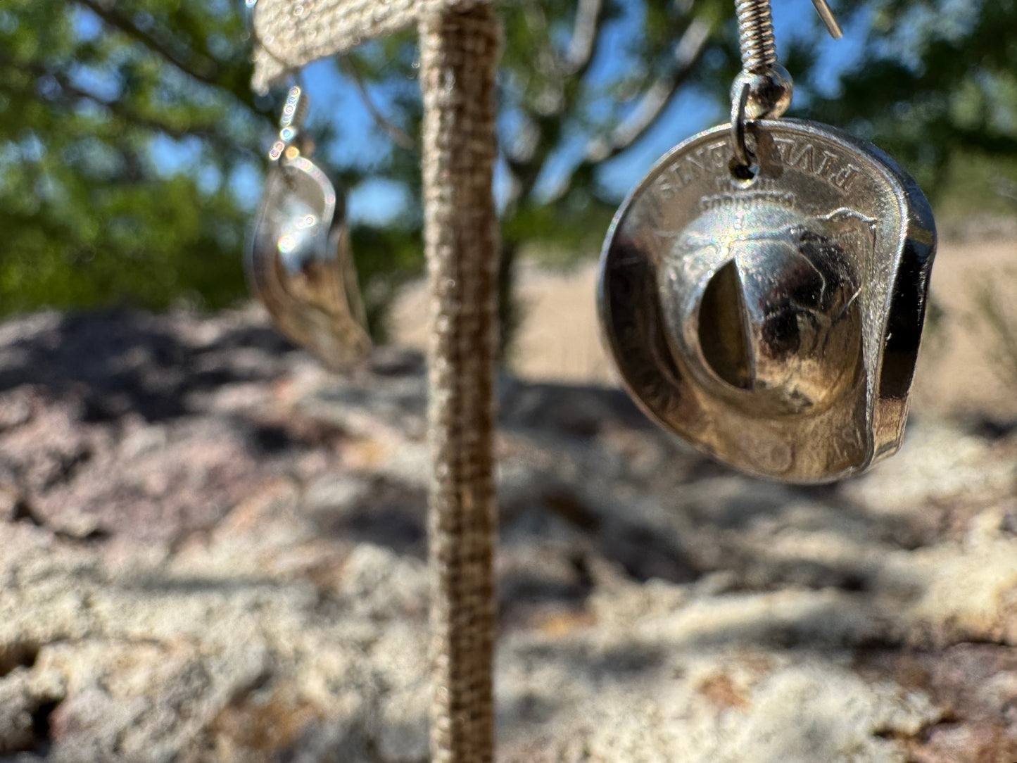 Buffalo Nickel Cowboy Hat Earrings - West Spork Mercantile