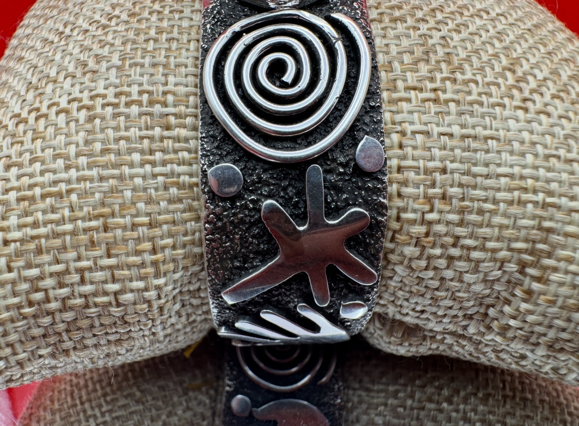 Alex Sanchez Cuff with Turquoise and Petroglyphs