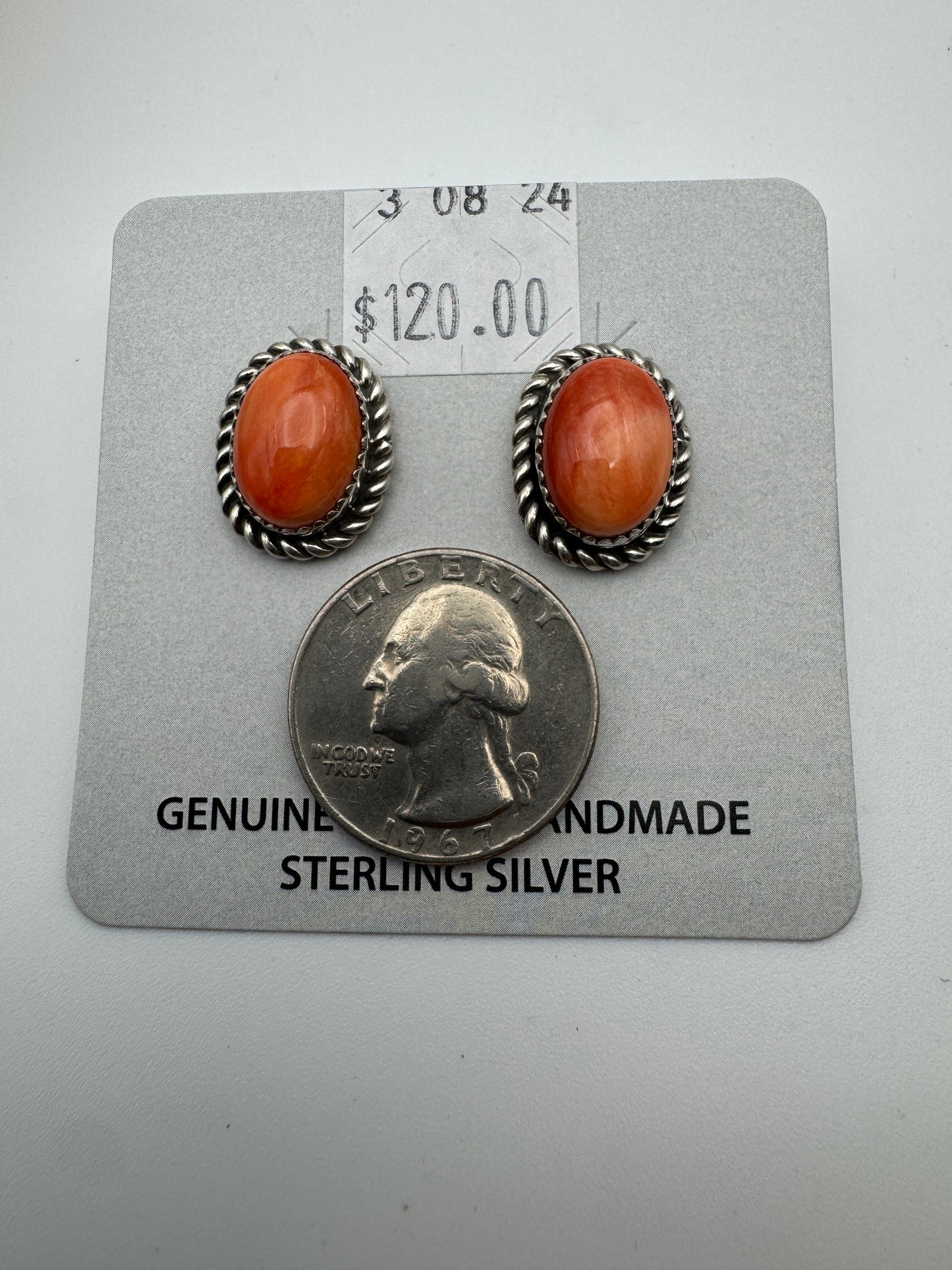 Orange spiny studs - West Spork Mercantile