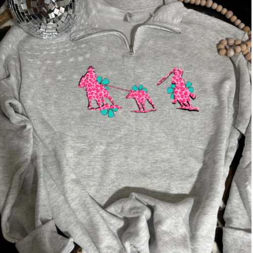 Cheetah team roper quarter zip