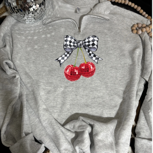 Disco cherry quarter zip