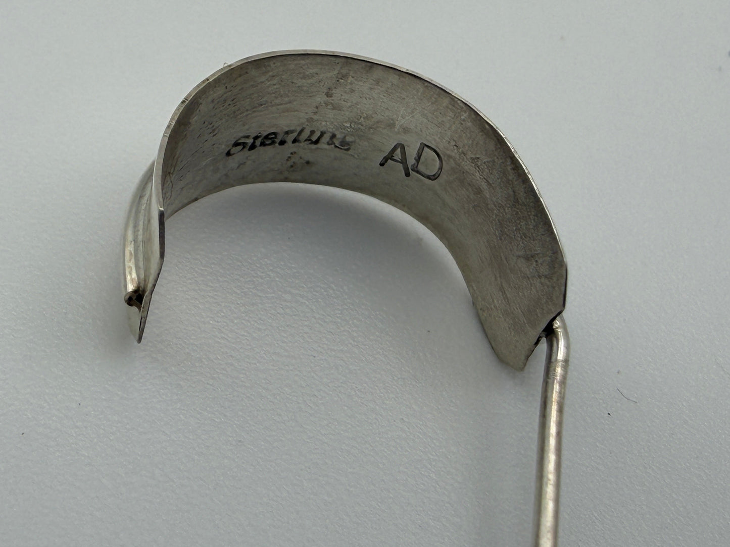 Aaron Davis – Sterling Silver Feather Half-Hoops with Turquoise