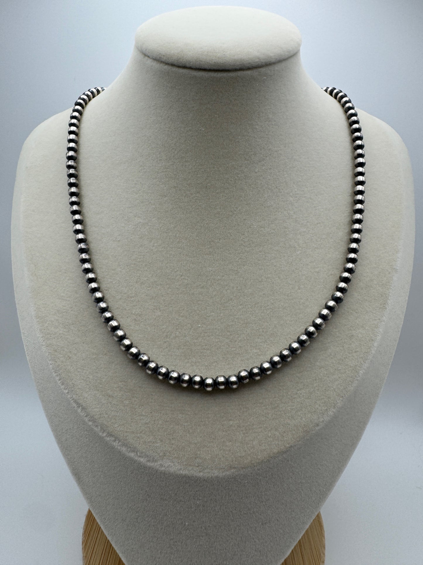 16" Sterling 4mm Pearl Necklace - West Spork Mercantile