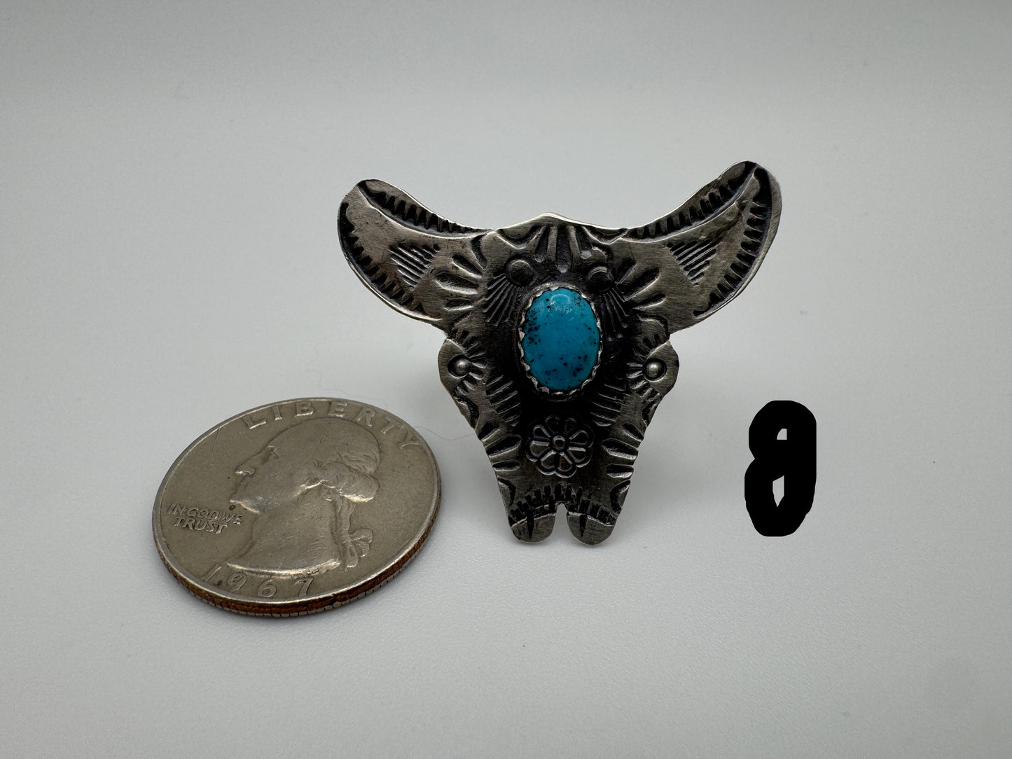 Sleeping Beauty and Sterling Animal Ring by C. Yazzie (2 options) - West Spork Mercantile