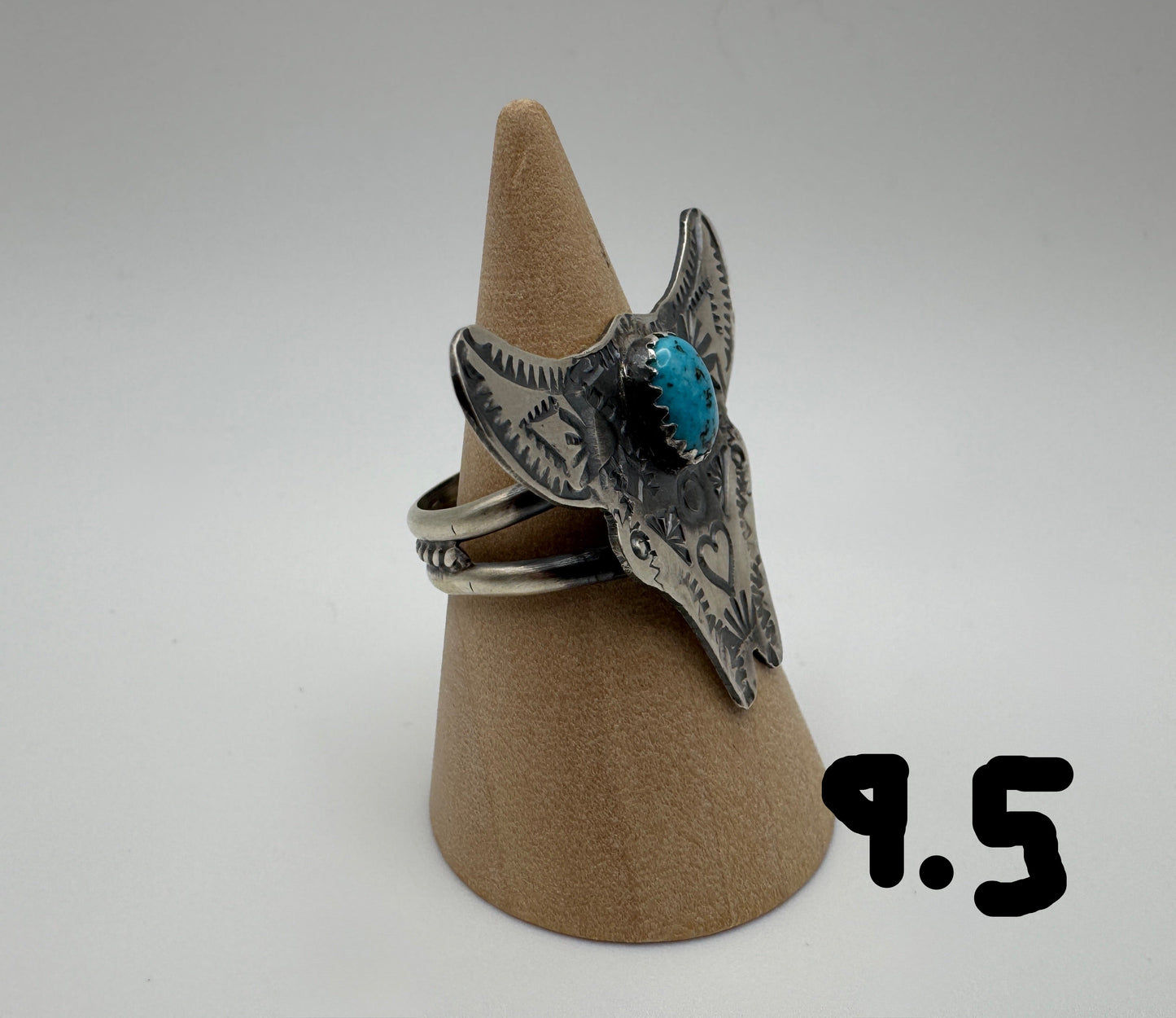 Sleeping Beauty and Sterling Animal Ring by C. Yazzie (2 options) - West Spork Mercantile
