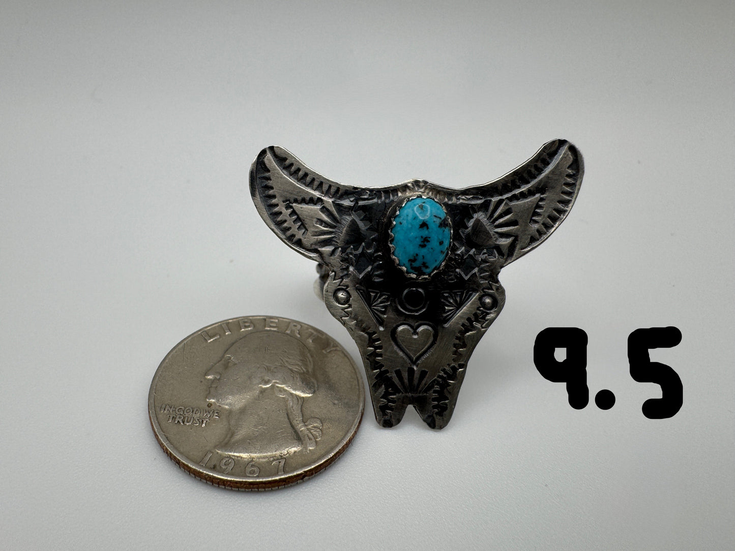 Sleeping Beauty and Sterling Animal Ring by C. Yazzie (2 options) - West Spork Mercantile