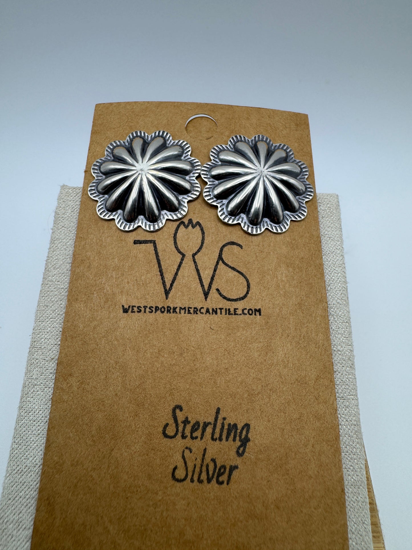 Round Sterling Concho Studs - West Spork Mercantile