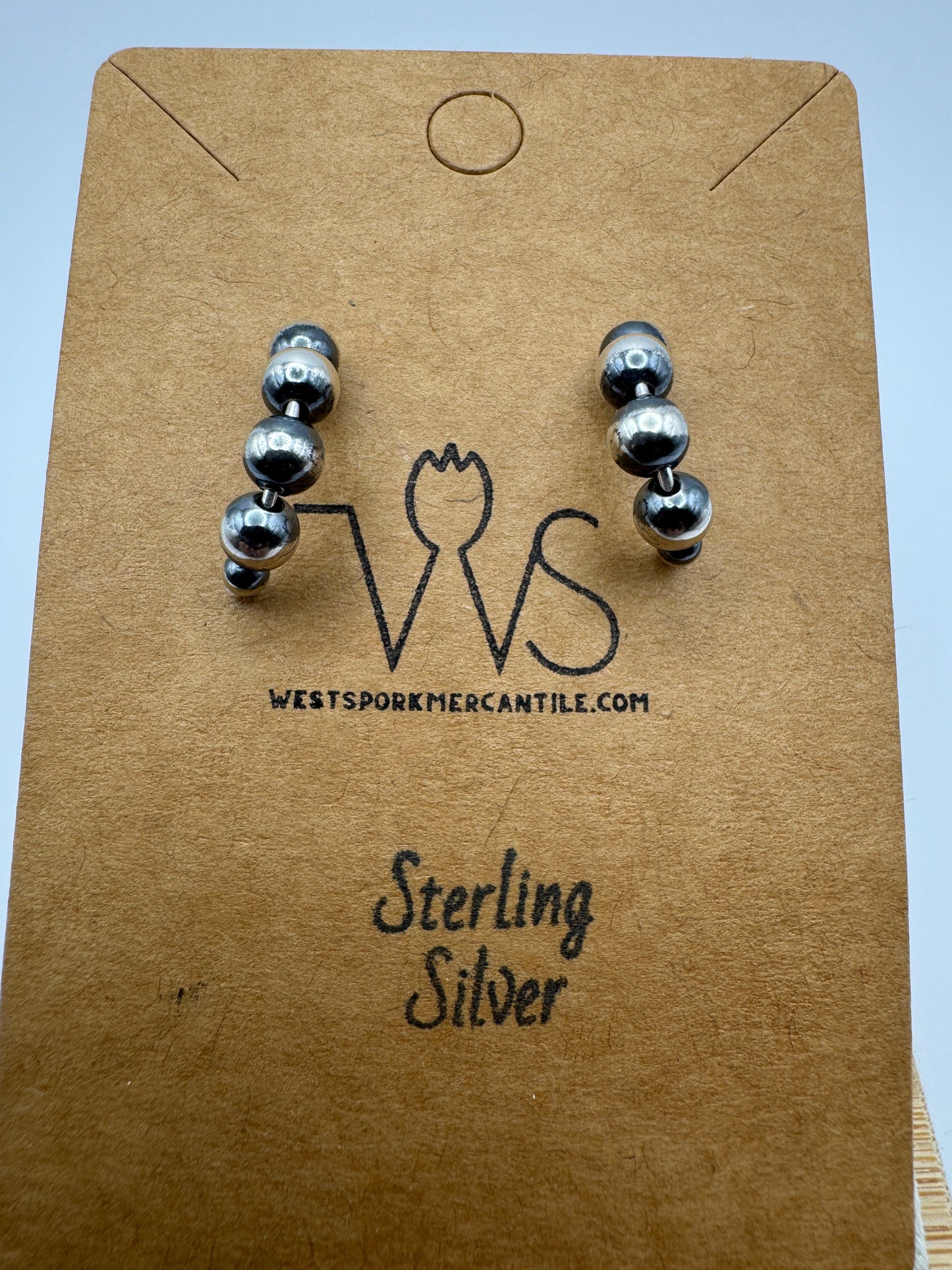 Sterling Pearl Half Hoop - West Spork Mercantile
