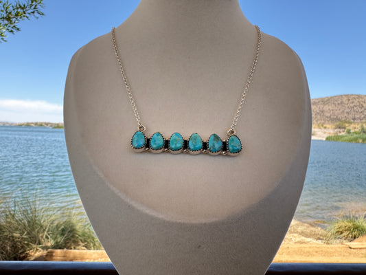 “Hada Bar” — Kingman Turquoise Statement Necklace - West Spork Mercantile