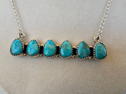 “Hada Bar” — Kingman Turquoise Statement Necklace - West Spork Mercantile