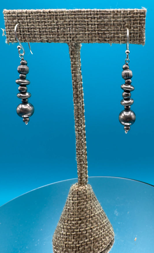 Sterling Navajo Pearl Drop Earrings – 1.25” of Classic Western Charm