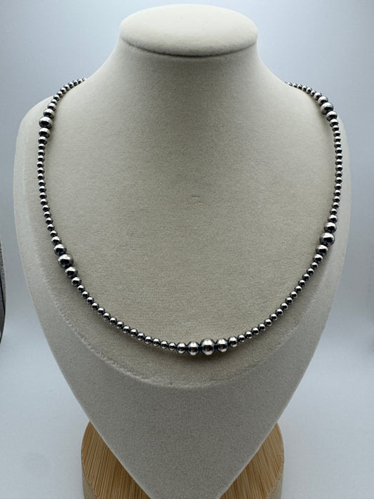 18” Sterling Silver Pearls Necklace (3–6mm) - West Spork Mercantile