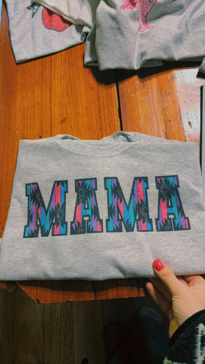 Mama aztec  tee sublimation T-shirt - West Spork Mercantile