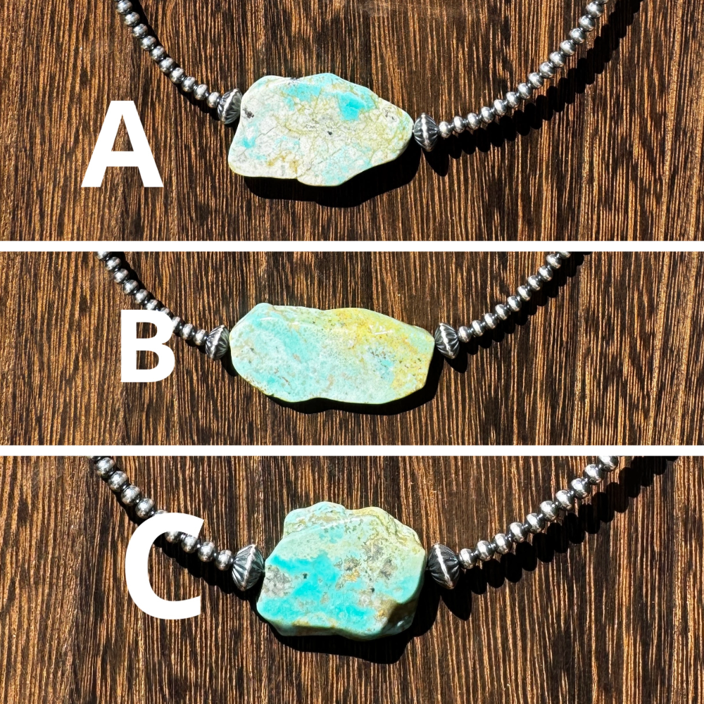 3 mm Cowgirl Pearl Choker with flat natural turquoise image 6