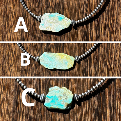 3 mm Cowgirl Pearl Choker with flat natural turquoise image 6