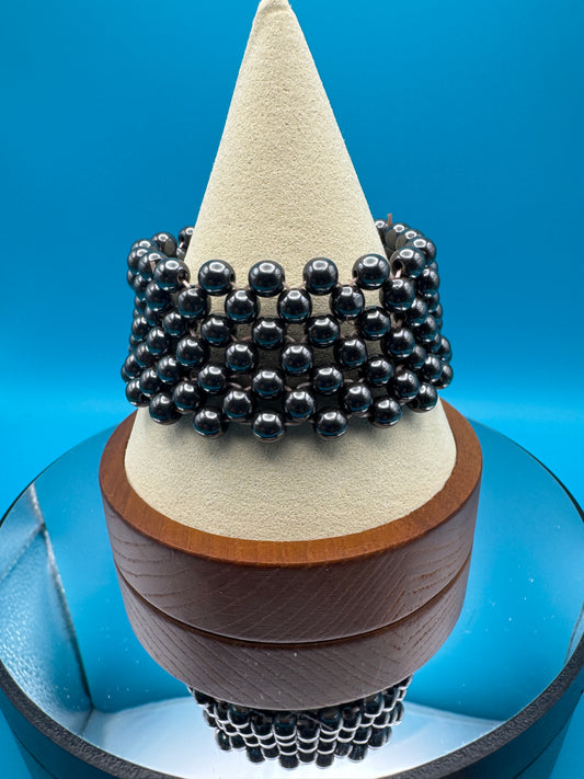 Woven Hematite Stretch Cuff - West Spork Mercantile