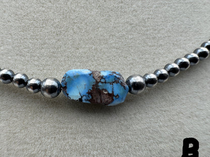Golden Hill Turquoise and Sterling Silver Pearl Choker - West Spork Mercantile