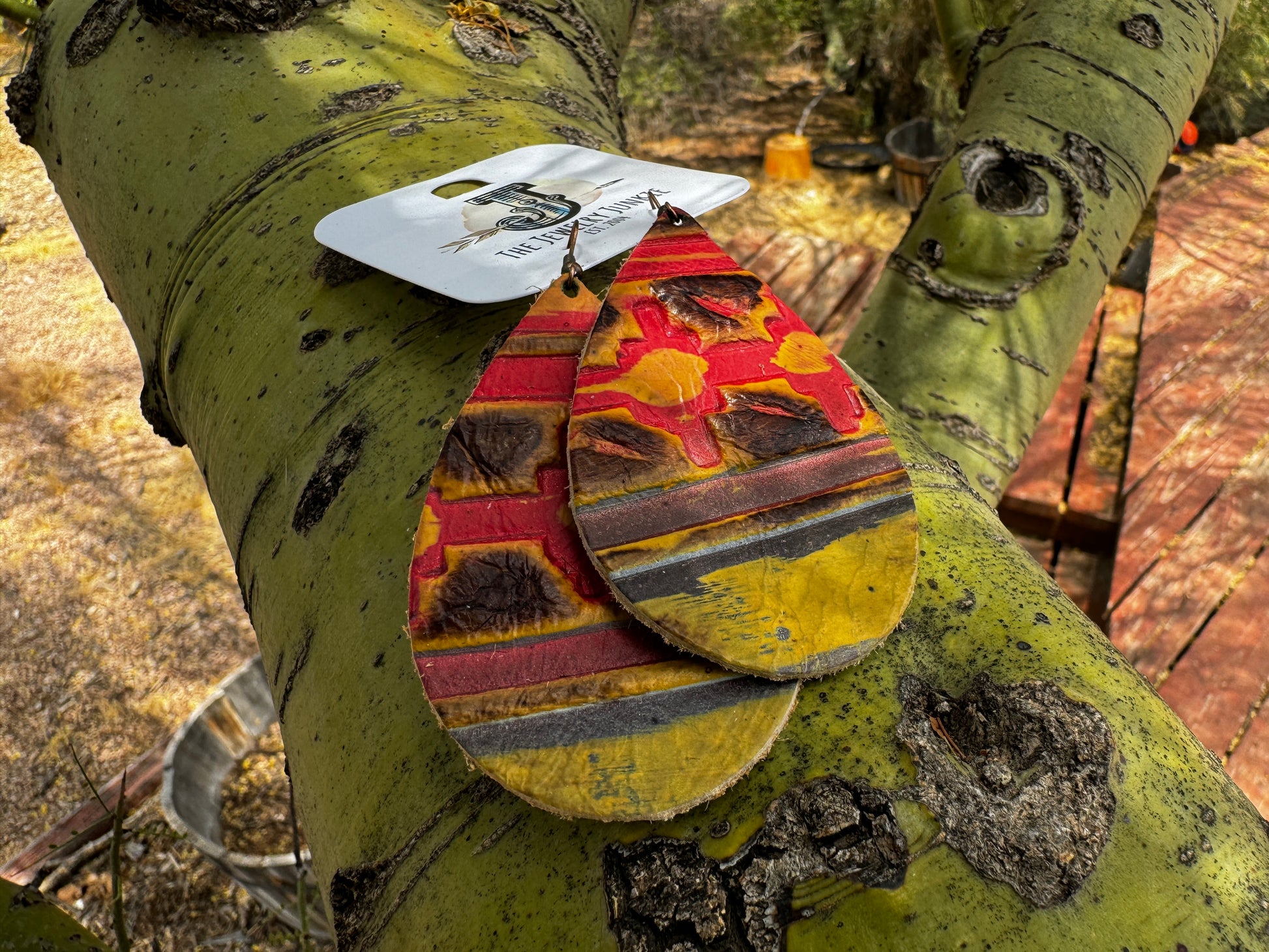 Leather Teardrop Earrings image 3