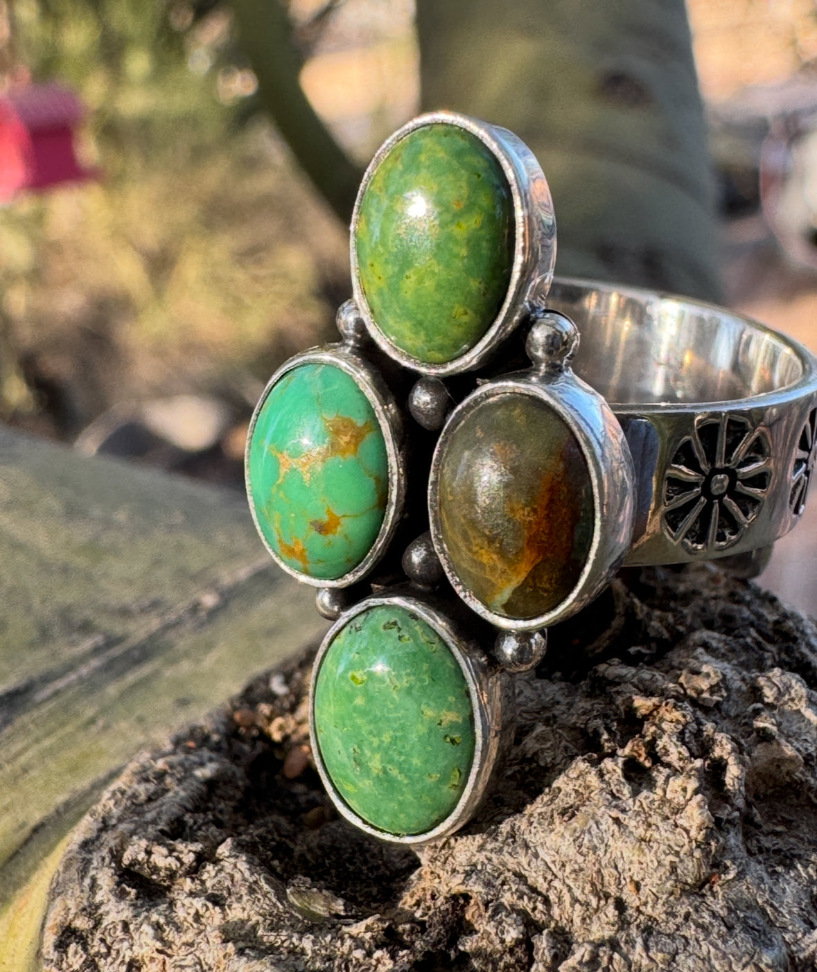 Pixie Turquoise Ring - Adjustable - West Spork Mercantile