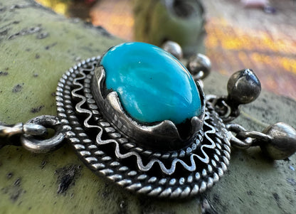 Vintage Kingman Turquoise Pendant - West Spork Mercantile