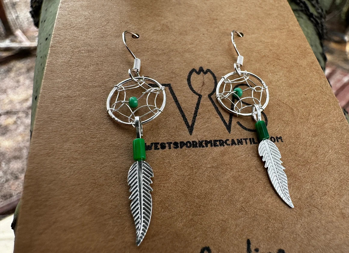 Pixie Turquoise Dreamcatcher Earrings - West Spork Mercantile