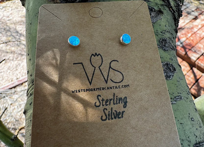 Blue Spider Opal Studs - West Spork Mercantile
