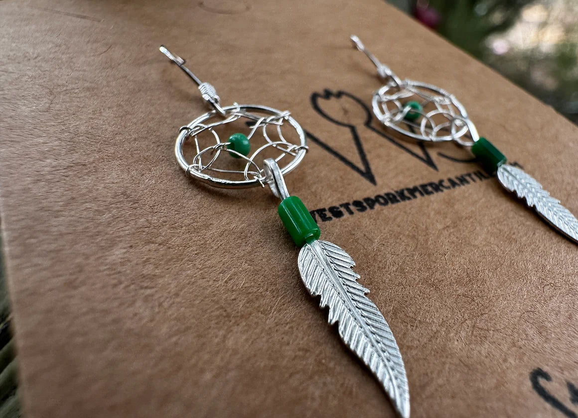 Pixie Turquoise Dreamcatcher Earrings - West Spork Mercantile