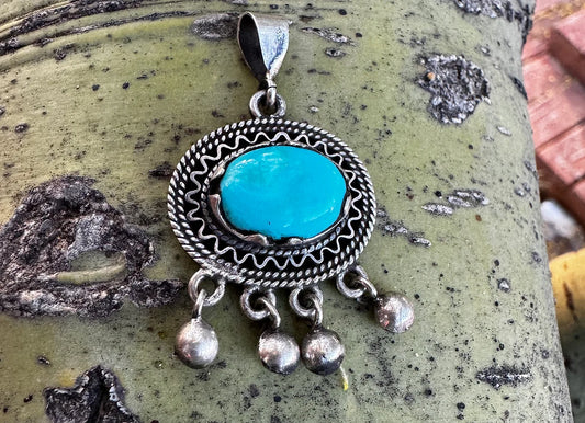 Vintage Kingman Turquoise Pendant - West Spork Mercantile