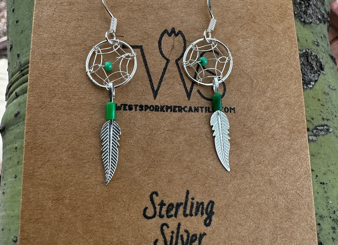 Pixie Turquoise Dreamcatcher Earrings - West Spork Mercantile