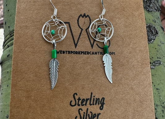 Pixie Turquoise Dreamcatcher Earrings - West Spork Mercantile