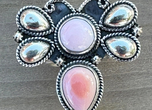 Pink Conch Bee Ring - Adjustable - West Spork Mercantile