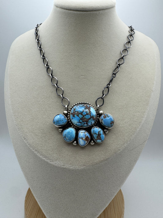 Golden Hills Turquoise Cluster Necklace - West Spork Mercantile