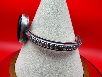 Black Onyx and Sterling Silver Cuff by Chimney Butte - West Spork Mercantile