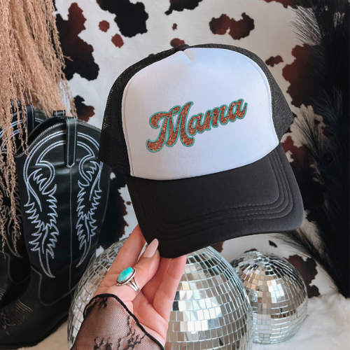 Tooled Leather Mama western trucker hat