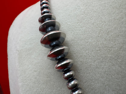 Sterling Silver Navajo Pearls Necklace – 18” (4–12mm Beads) - West Spork Mercantile
