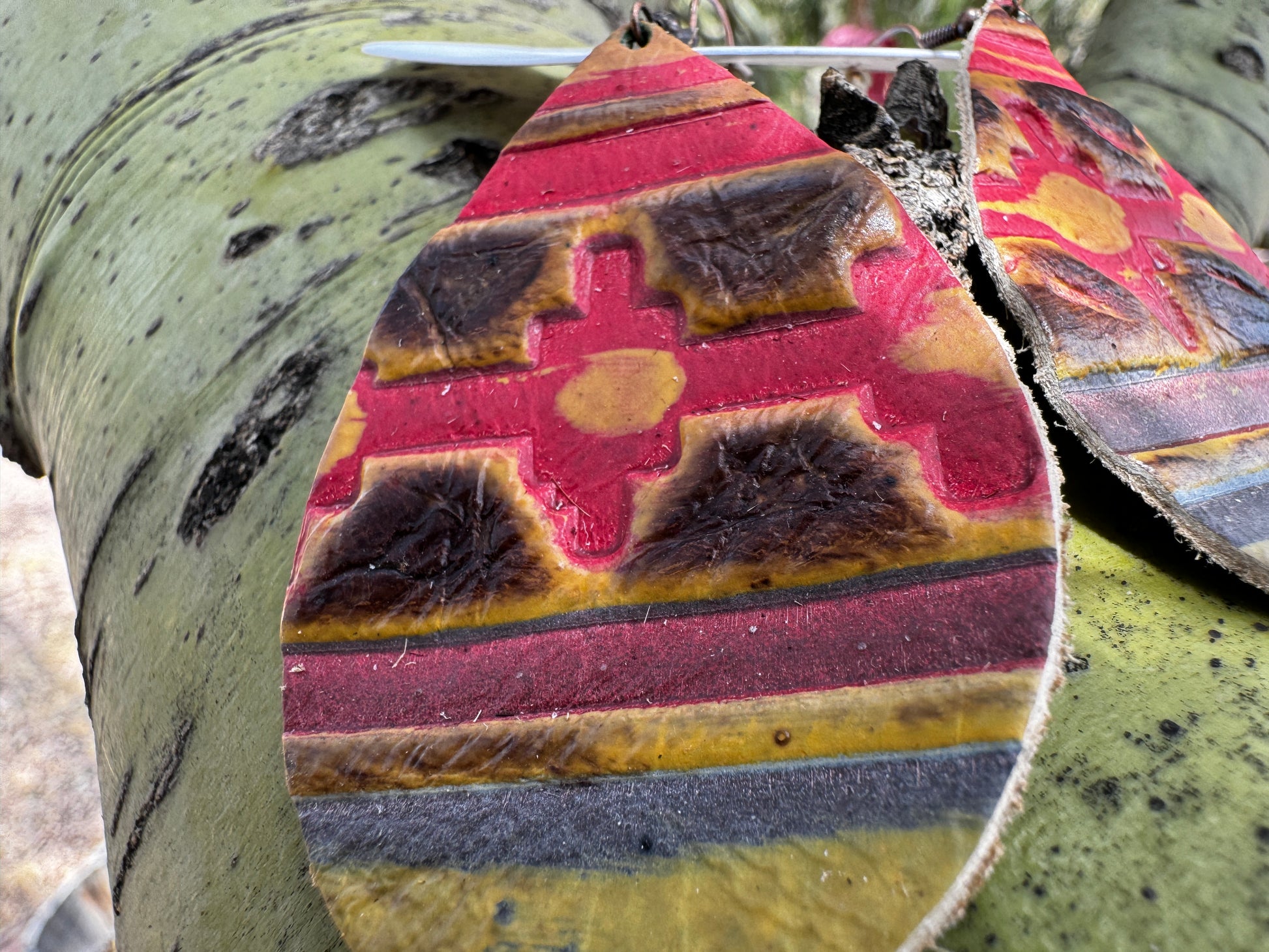 Leather Teardrop Earrings image 2