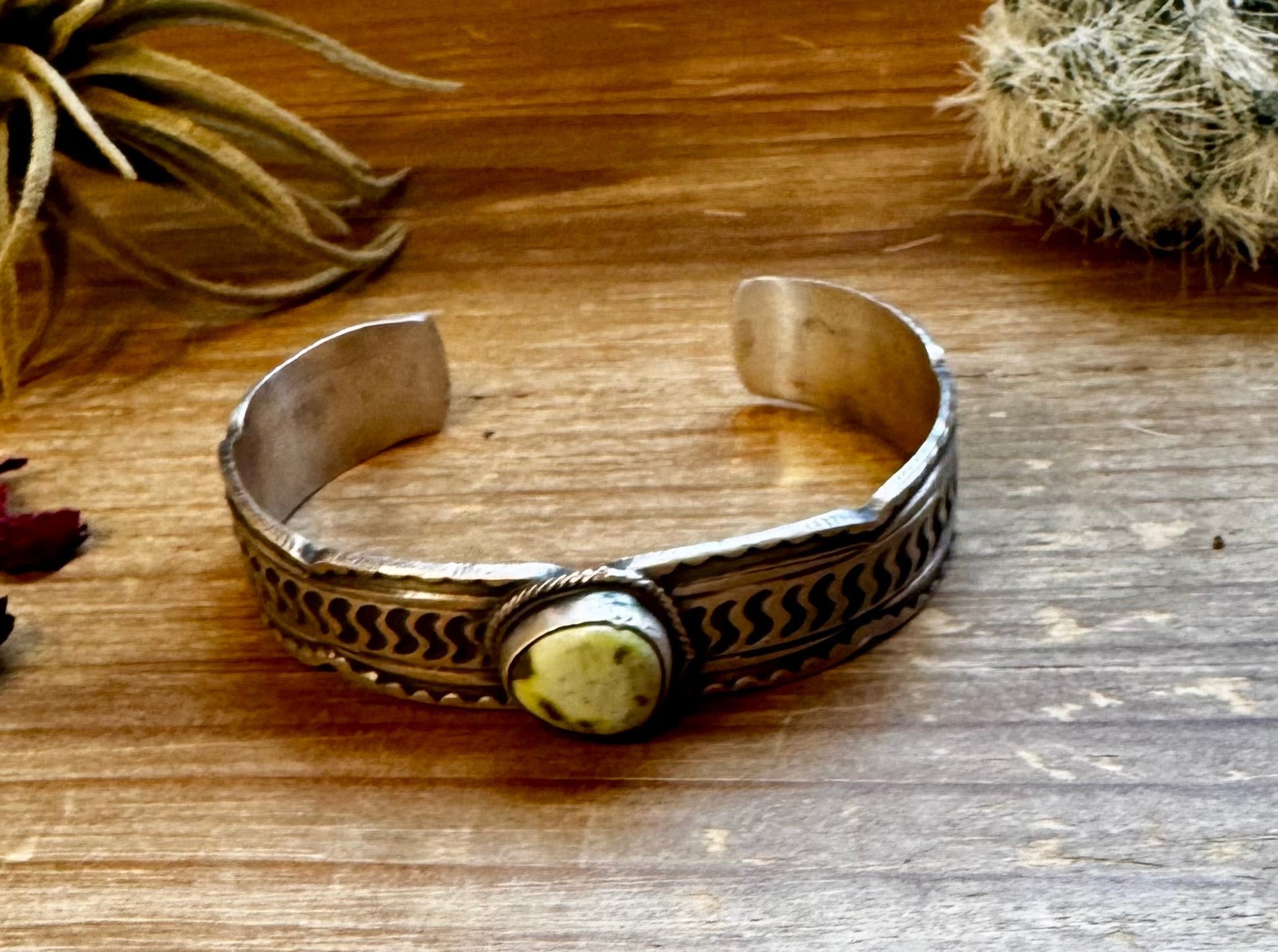 Cuff - Sterling silver Cuff Bracelet with Palomino turquoise - West Spork Mercantile