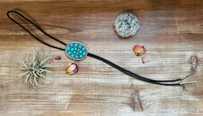 Kingman Turquoise Bolo with  Sterling silver - West Spork Mercantile