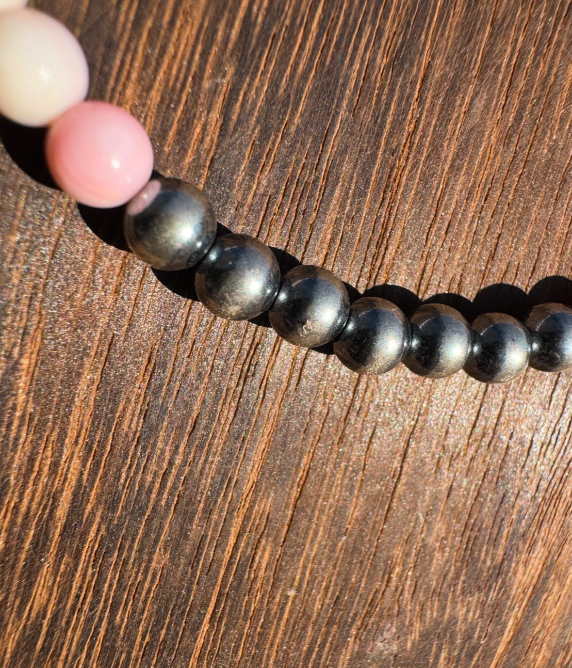 18” 5mm Navajo Pearls and Pink Conch Gumball Necklace - West Spork Mercantile