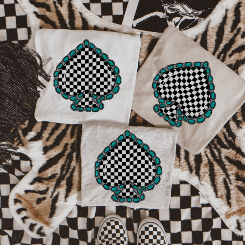 Checkered spade sublimation T-shirt