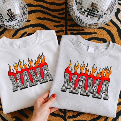 Neon mama checkered sublimation T-shirt