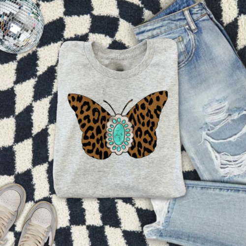 Cheetah butterfly sublimation T-shirt