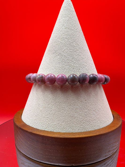 6mm A-grade Rhodonite Stretch Bracelet - West Spork Mercantile