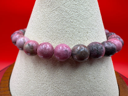 6mm A-grade Rhodonite Stretch Bracelet - West Spork Mercantile