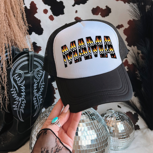 Mama rad print western trucker hat - West Spork Mercantile