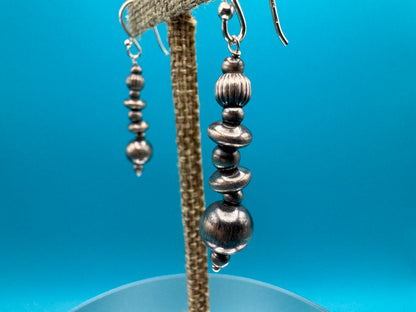 Sterling Navajo Pearl Drop Earrings – 1.25” of Classic Western Charm - West Spork Mercantile
