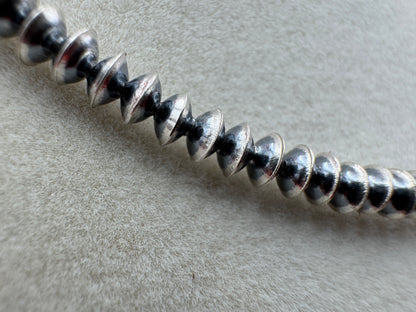 16” Sterling Silver Navajo Pearls – 3mm Saucer Beads - West Spork Mercantile